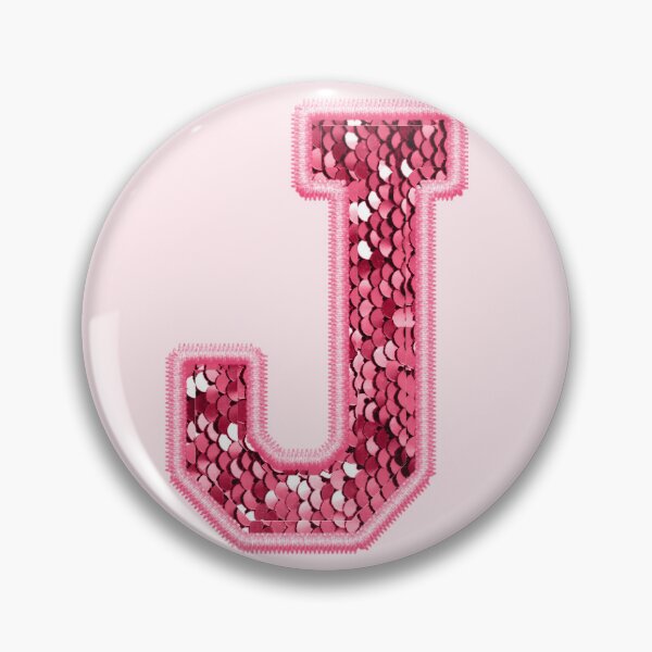Item preview, J Preppy Glitter Varsity Letter Patch designed and sold by Creative Brat Design Studio.