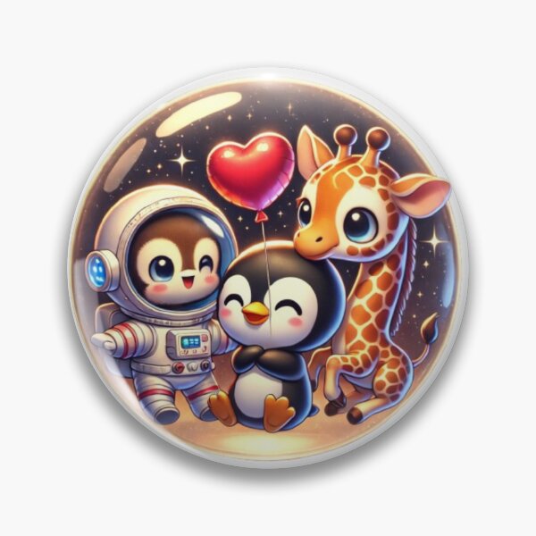 Item preview, Penguin, Chimpanzee & Giraffe: “Space Friends Forever” designed and sold by WildVista.