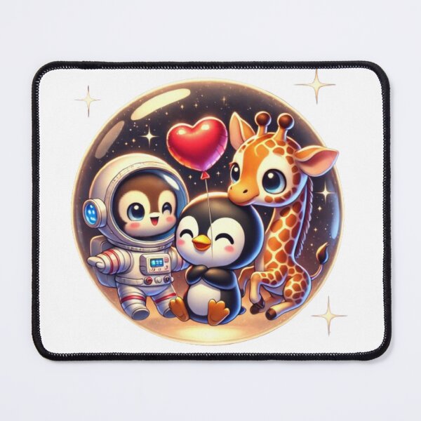 Item preview, Penguin, Chimpanzee & Giraffe: “Space Friends Forever” designed and sold by WildVista.