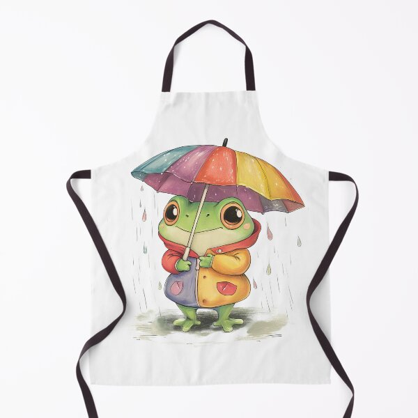 Item preview, Cute Kawaii Frog with Umbrella designed and sold by ArtPompon.