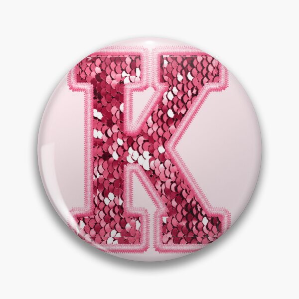 Item preview, K Preppy Glitter Varsity Letter Patch designed and sold by Creative Brat Design Studio.