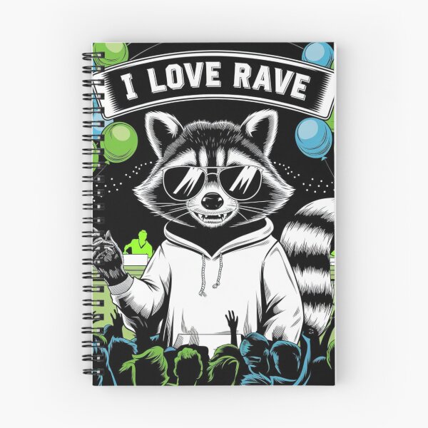Item preview, I love rave raccoon designed and sold by QuirkyQuipPixel.