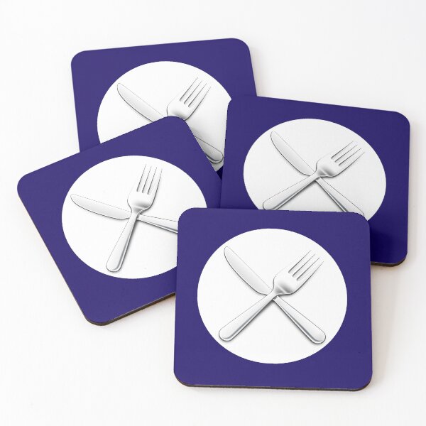 Item preview, knife and fork in white circle sticker or t-shirt designed and sold by PIXEL POP DESIGNS - Beyond the Norm!.