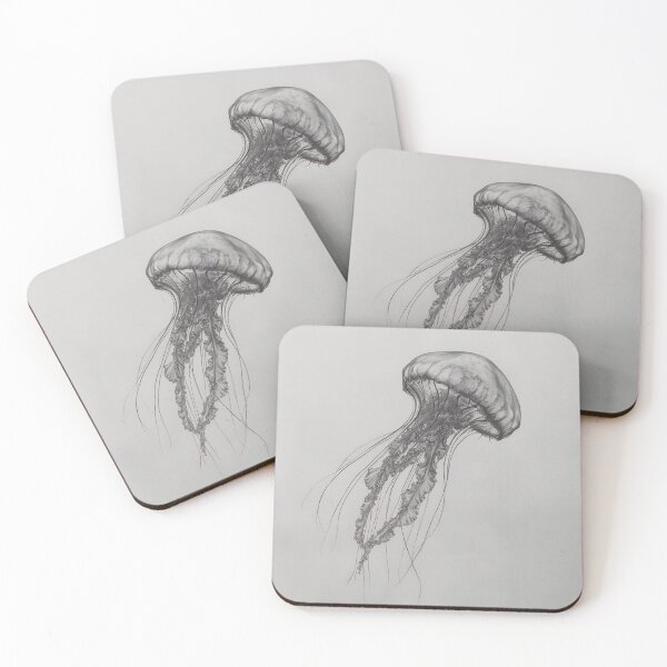 Item preview, Black and white jellyfish drawing designed and sold by Pencil-Art.