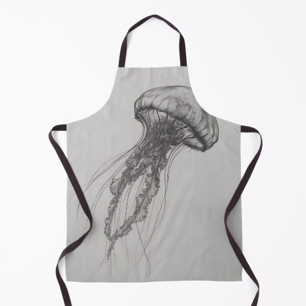 Item preview, Black and white jellyfish drawing designed and sold by Pencil-Art.