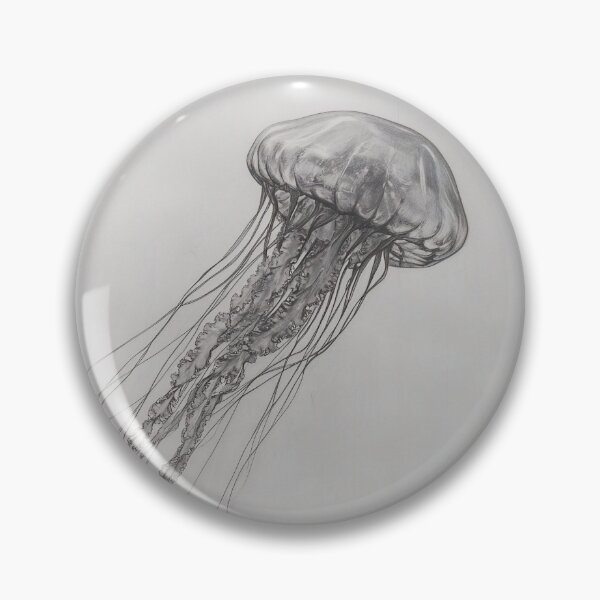 Item preview, Black and white jellyfish drawing designed and sold by Pencil-Art.