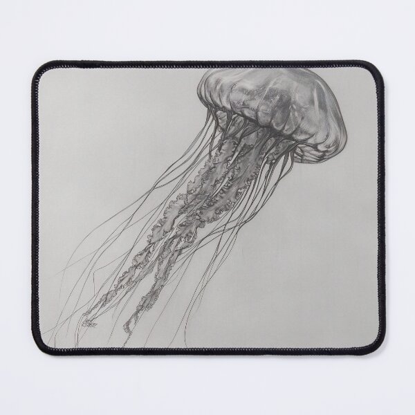 Item preview, Black and white jellyfish drawing designed and sold by Pencil-Art.