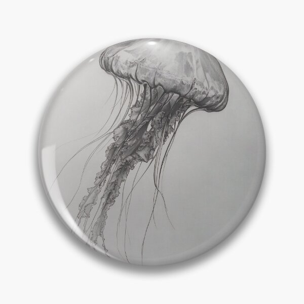 Item preview, Black and white jellyfish drawing designed and sold by Pencil-Art.