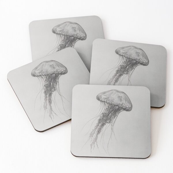 Item preview, Black and white jellyfish drawing designed and sold by Pencil-Art.