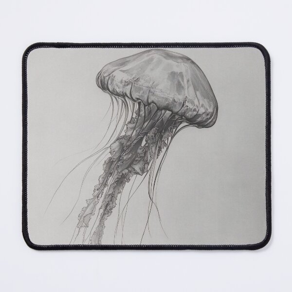 Item preview, Black and white jellyfish drawing designed and sold by Pencil-Art.