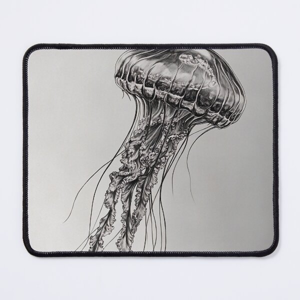 Item preview, Black and white jellyfish drawing designed and sold by Pencil-Art.