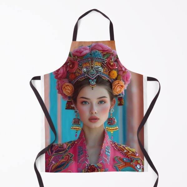 Item preview, Colorful traditional attire with ornate floral headdress. designed and sold by Artessie.