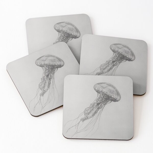 Item preview, Black and white jellyfish drawing designed and sold by Pencil-Art.