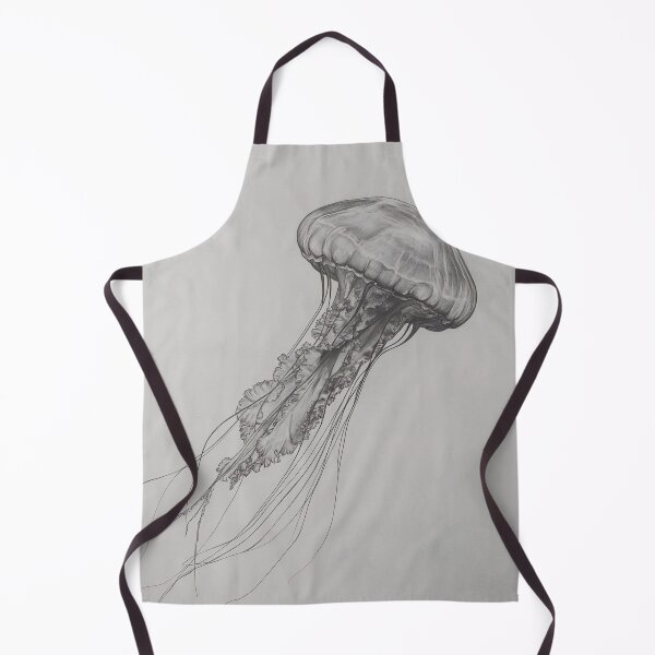 Item preview, Black and white jellyfish drawing designed and sold by Pencil-Art.