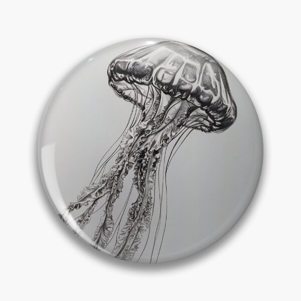 Item preview, Black and white jellyfish drawing designed and sold by Pencil-Art.