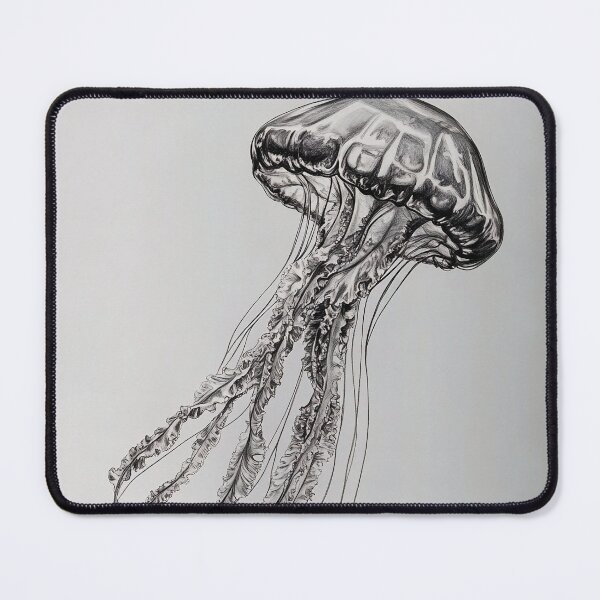 Item preview, Black and white jellyfish drawing designed and sold by Pencil-Art.