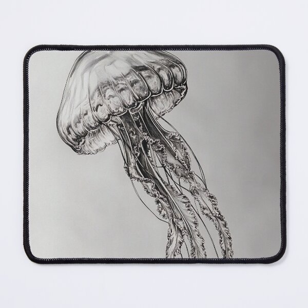 Item preview, Black and white jellyfish drawing designed and sold by Pencil-Art.