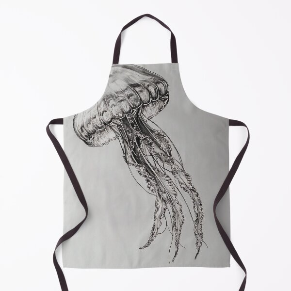 Item preview, Black and white jellyfish drawing designed and sold by Pencil-Art.