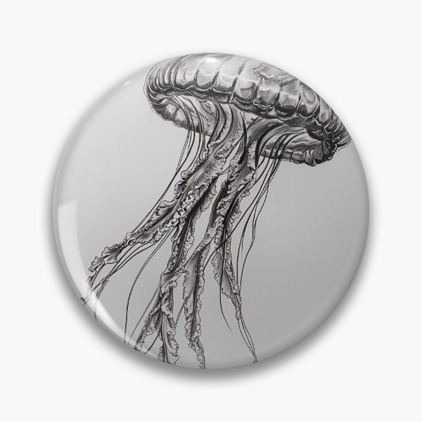 Item preview, Black and white jellyfish drawing designed and sold by Pencil-Art.