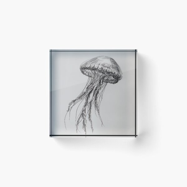 Item preview, Black and white jellyfish drawing designed and sold by Pencil-Art.