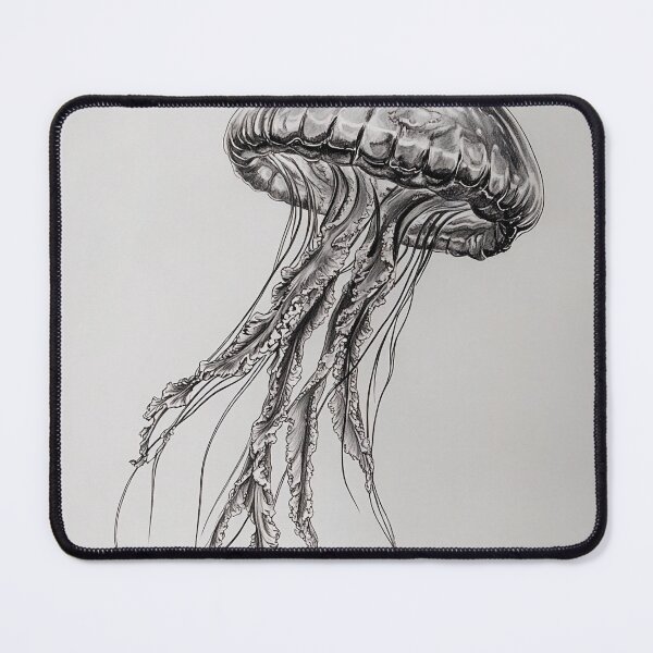 Item preview, Black and white jellyfish drawing designed and sold by Pencil-Art.
