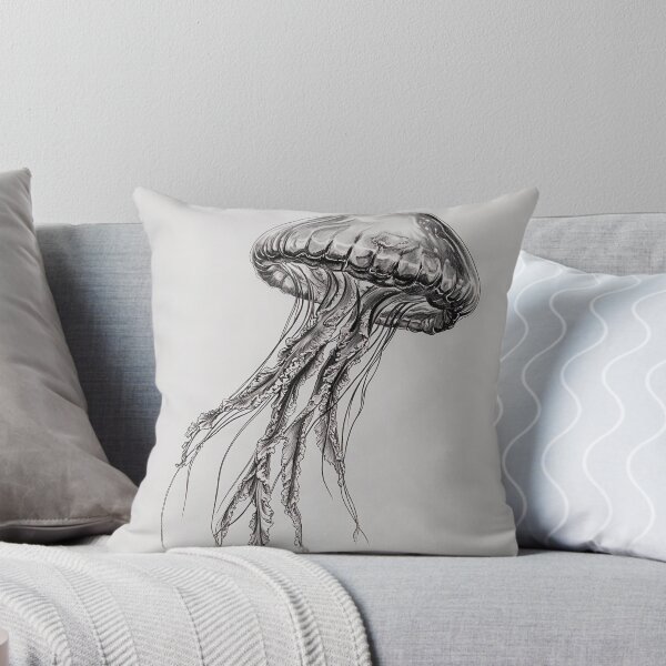Item preview, Black and white jellyfish drawing designed and sold by Pencil-Art.