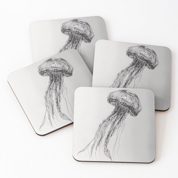 Item preview, Black and white jellyfish drawing designed and sold by Pencil-Art.