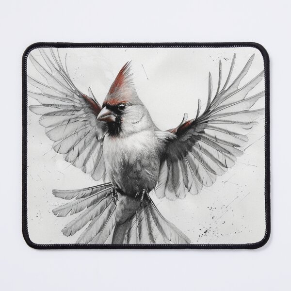 Item preview, Black and White Cardinal Pencil Drawing designed and sold by Pencil-Art.