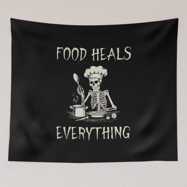 Item preview, Skeleton Cooking Food Heals Everything Funny Gifts designed and sold by MikeKart.