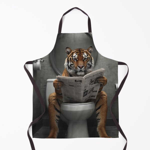 Item preview, Funny Tiger on Toilet Reading Newspaper designed and sold by vk09.