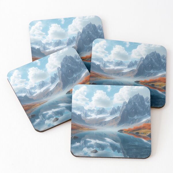 Item preview, Breathtaking autumn mountain lake with snowy peaks. designed and sold by Artessie.