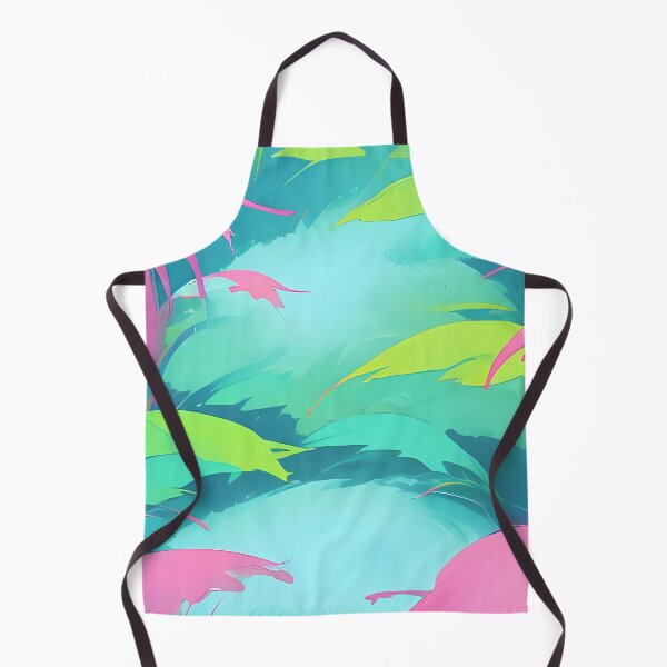 Item preview, Abstract Jungle Watercolor Painting in Vivid Mint and Pink Colors designed and sold by RebelArt-Deco.