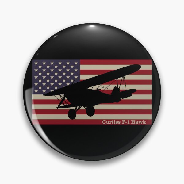 Item preview, Curtiss P-1 Hawk Biplane Vintage American Flag designed and sold by MilitaryMart.