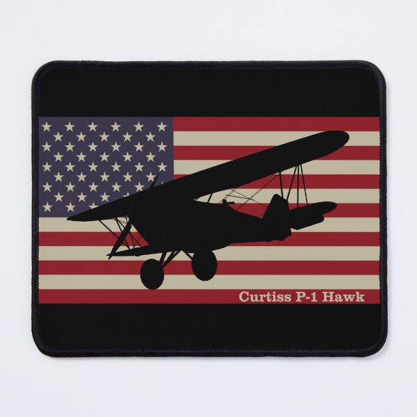 Item preview, Curtiss P-1 Hawk Biplane Vintage American Flag designed and sold by MilitaryMart.