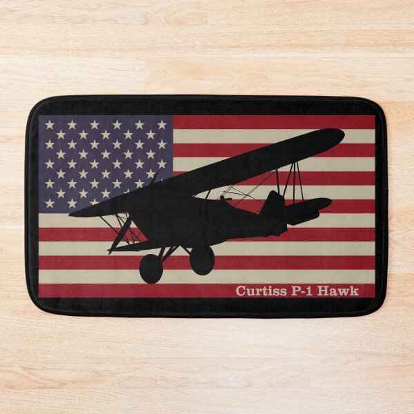 Item preview, Curtiss P-1 Hawk Biplane Vintage American Flag designed and sold by MilitaryMart.