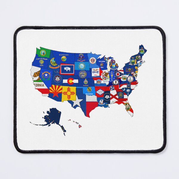 Item preview, USA State Flags Map designed and sold by Natalie Dowling.