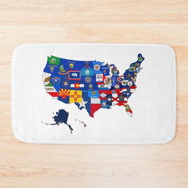 Item preview, USA State Flags Map designed and sold by Natalie Dowling.