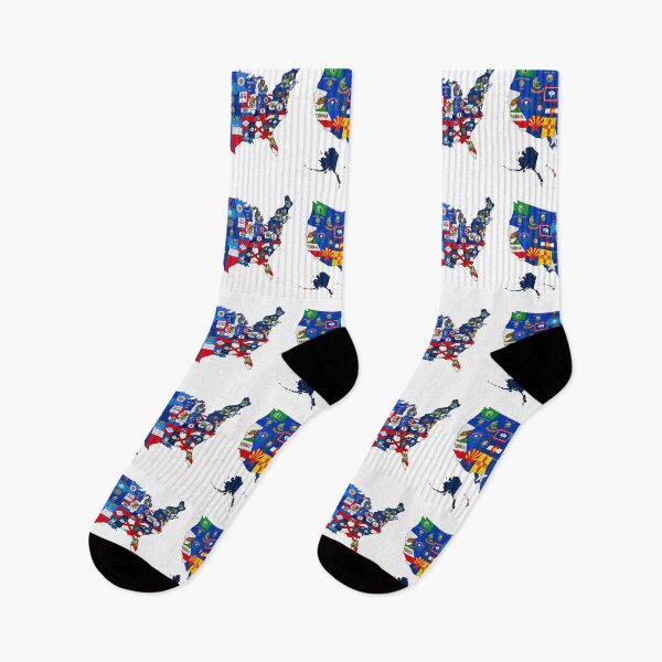 Item preview, USA State Flags Map designed and sold by Natalie Dowling.