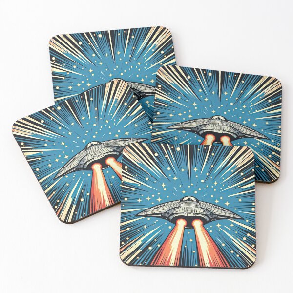 Item preview, Spaceship Entering Hyperspace Pop Art Style designed and sold by artofuniverse.
