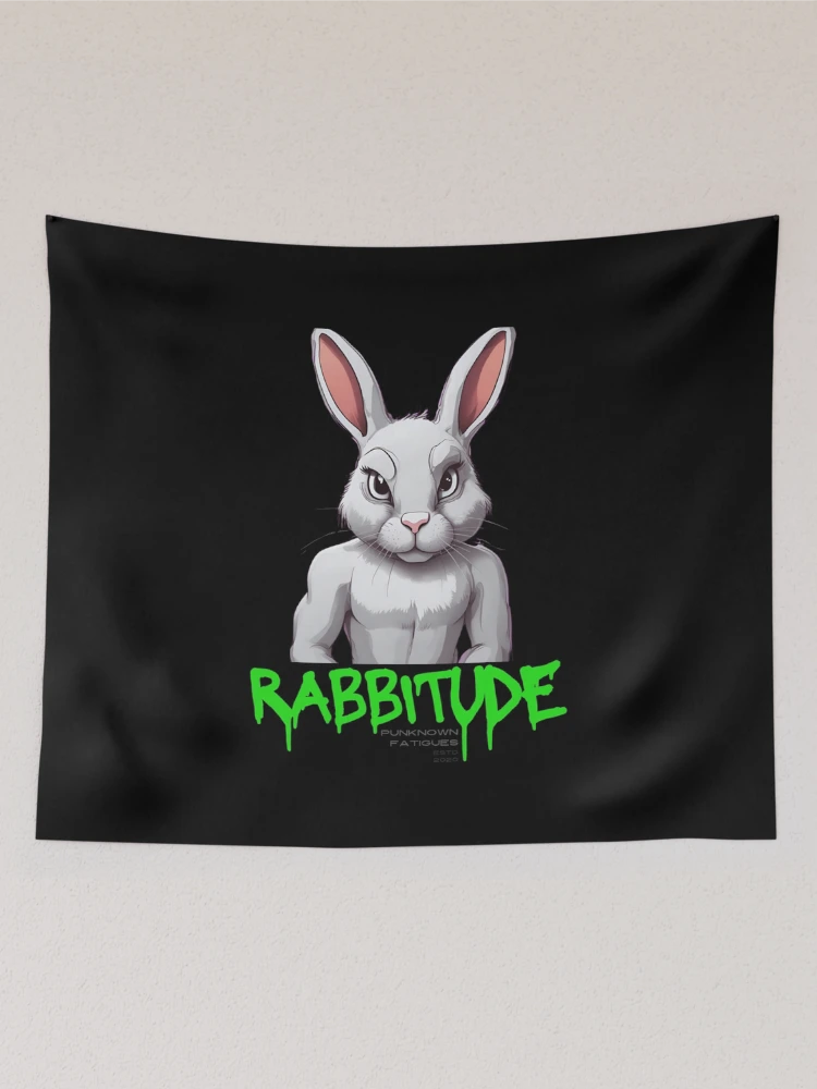 Thumbnail 2 of 3, Tapestry, Sinister Rabbit, Rabbitude designed and sold by pUNKnown.