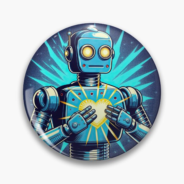 Item preview, Robot with A Glowing Heart Pop Art Style designed and sold by artofuniverse.