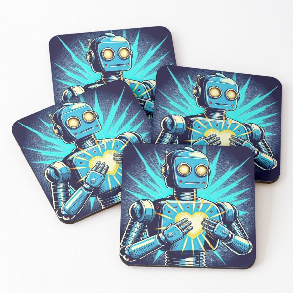 Item preview, Robot with A Glowing Heart Pop Art Style designed and sold by artofuniverse.