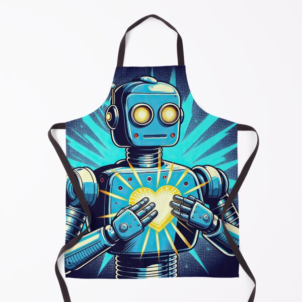Item preview, Robot with A Glowing Heart Pop Art Style designed and sold by artofuniverse.
