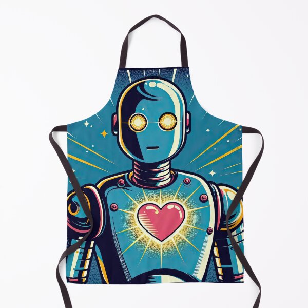 Item preview, Robot with A Glowing Heart Pop Art Style designed and sold by artofuniverse.
