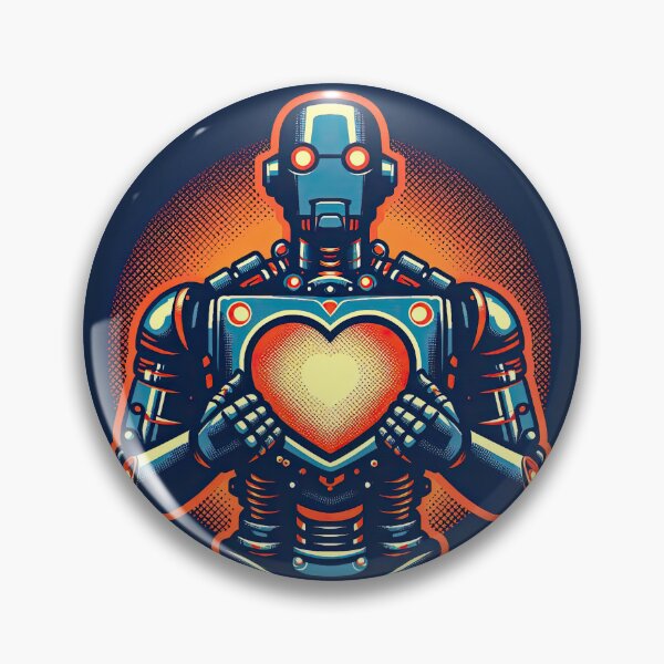 Item preview, Robot with A Glowing Heart Pop Art Style designed and sold by artofuniverse.