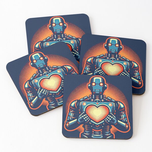 Item preview, Robot with A Glowing Heart Pop Art Style designed and sold by artofuniverse.