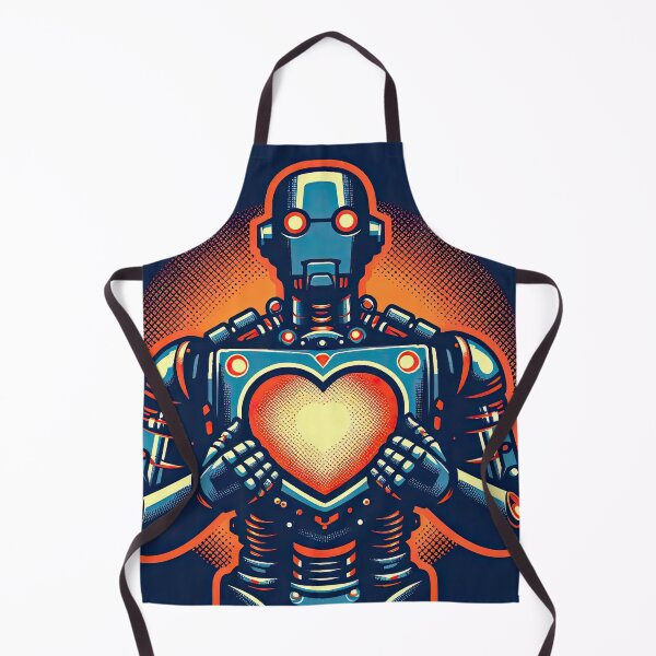 Item preview, Robot with A Glowing Heart Pop Art Style designed and sold by artofuniverse.