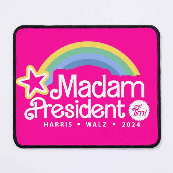 Item preview, Madam President Kamala Harris Wallz Election 2024 Pink Rainbow Feminine  designed and sold by adlydesigns.