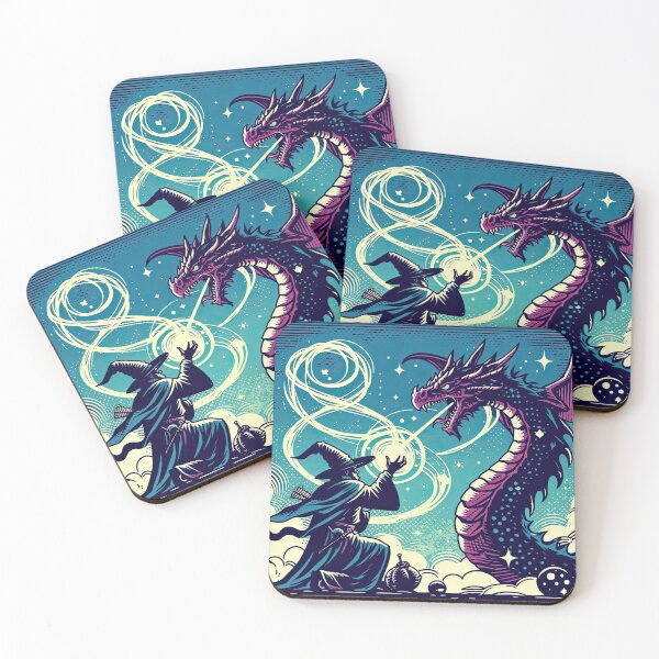 Item preview, Sorcerer Summoning A Dragon Pop Art Style designed and sold by artofuniverse.