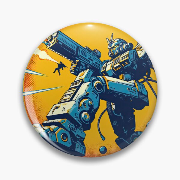 Item preview, Giant Mech Battling in Space Pop Art Style designed and sold by artofuniverse.